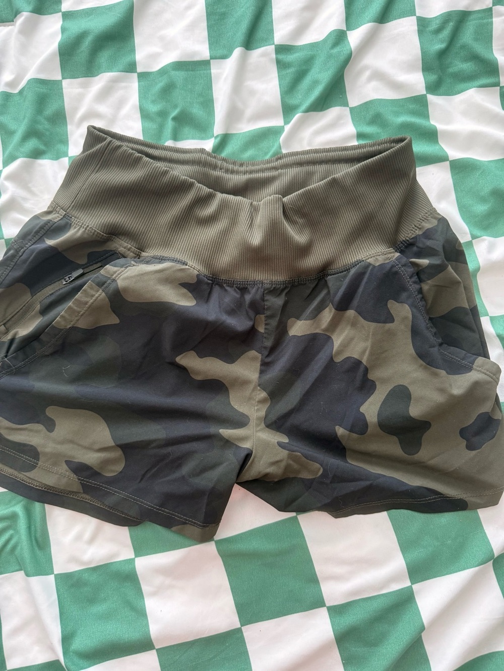 all in motion Women's Camouflage Athletic Shorts - Olive Green/Black